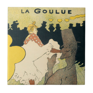Art Nouveau i vintage-stil, La Goulue av Toulouse Kakelplatta