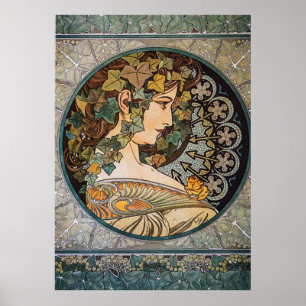 Art Nouveau-illustration av Alphonse Mucha Poster