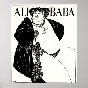 Art nouveau illustration: Beardsley - Ali Baba Poster