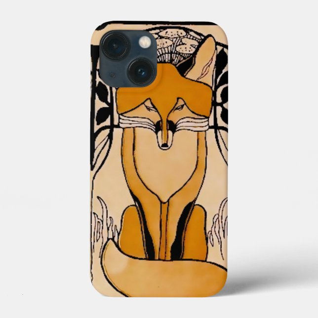Art Nouveau-illustration med rävar | Skogsliv (Baksida)