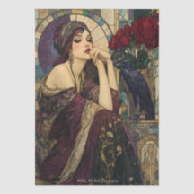 Art Nouveau-illustration Vacker dam Dekoration