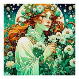 Art nouveau Imbolc Celtic Vår Perfect Poster