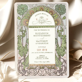 Art nouveau inbjudningar till vallmobröllop av Muc