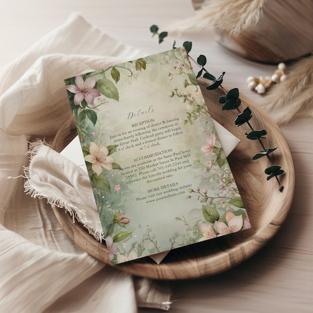 Art nouveau Inspired Blommigt Symphony Bröllop Tilläggskort (Skapare uppladdad)