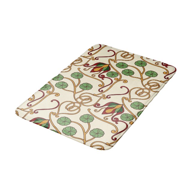 Art Nouveau-inspired floral design Badrumsmatta (Vinklad)