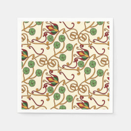 Art Nouveau-inspired floral design Pappersservett