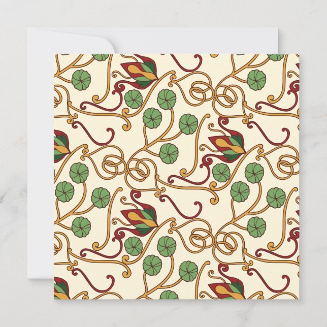 Art Nouveau-inspired floral design Tack Kort (Framsida)