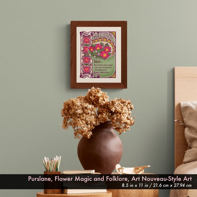 Art nouveau Inspired Poster design Rosa Wildblomma (Sized for an 8.5"x11" paper.  Choose an instant download and print it easily at your convenience.)