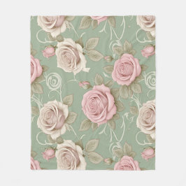 Art Nouveau Inspired Roses In Shades Of Dusty Pink Fleecefilt