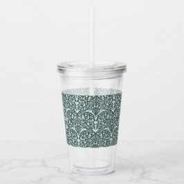 Art Nouveau Inspirerad Blommig Klar Tumblare - Grö Take Away Mugg