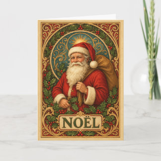 Art Nouveau-inspirerad jultomte Kort