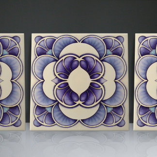 Art nouveau-inspirerad Lissabon Jacaranda-Blommarn Kakelplatta