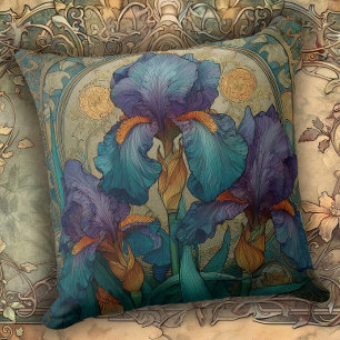 Art Nouveau Iris Förtrollning Kudde