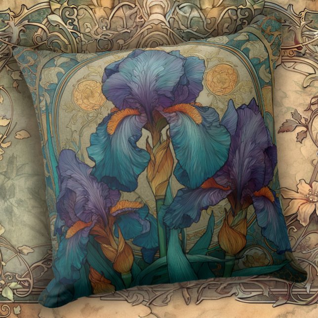Art Nouveau Iris Förtrollning Kudde (Skapare uppladdad)