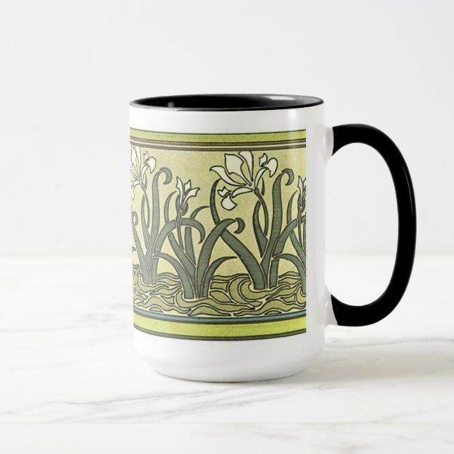 Art nouveau Irises - Mugg (Höger)