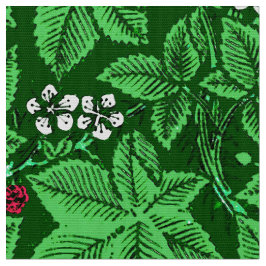 Art nouveau Jordgubbar och Löv, Emerald Grönt Tyg