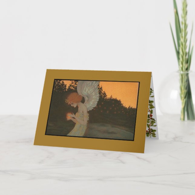 Art nouveau jul Angel Helgkort (Framsida)