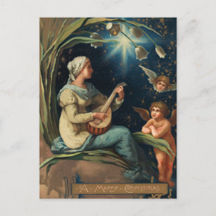 Art nouveau jul Caroler och Cherub Helg Vykort