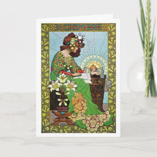 Art nouveau jul helgkort