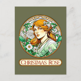 Art nouveau jul Ro Woman Vykort