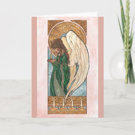 Art nouveau julängel med ljus helgkort