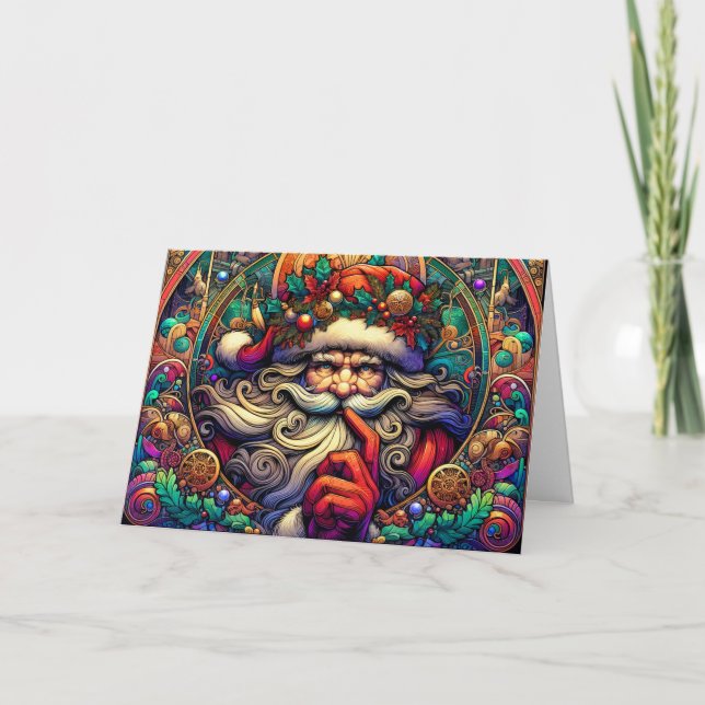 Art nouveau Jultomten Whisper Helgkort (Framsida)