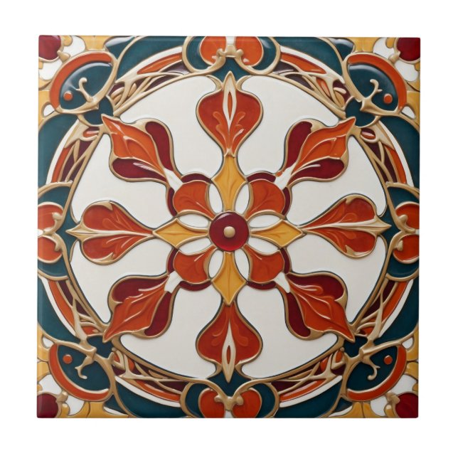 Art nouveau kakelplatta (Framsidan)