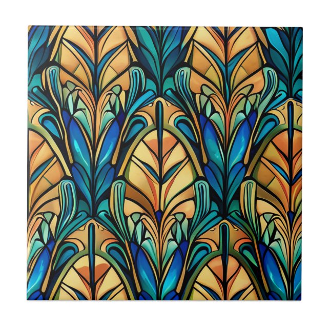 Art nouveau kakelplatta (Framsidan)