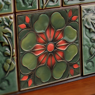 Art nouveau kakelplatta
