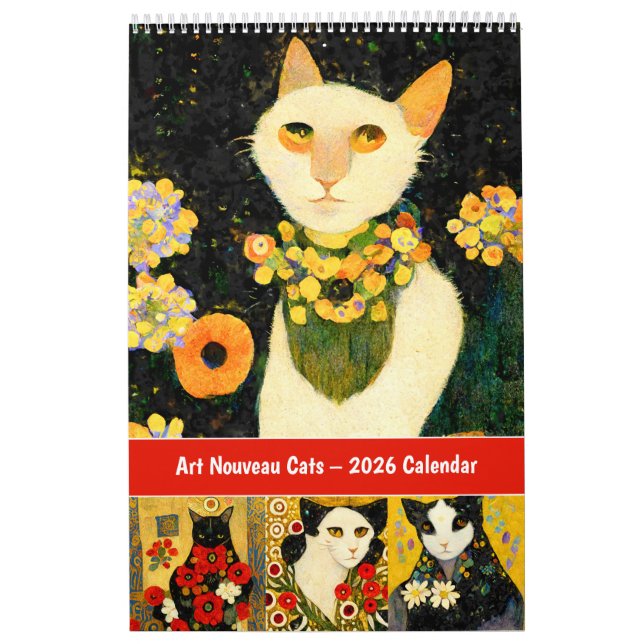 Art Nouveau-katter – 2026 Kalender   (Omslag)