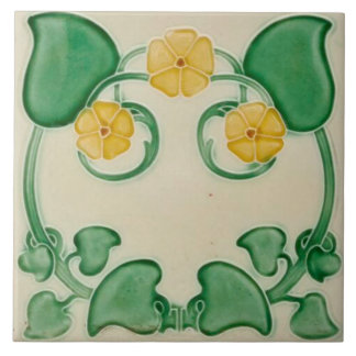Art nouveau keramisk eldvägg kakelplatta