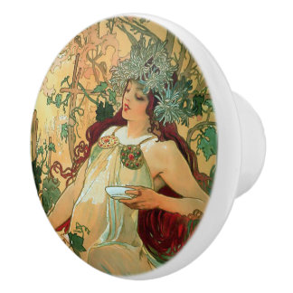 Art nouveau keramisk knopp
