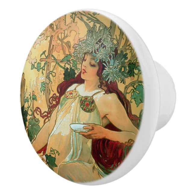 Art nouveau keramisk knopp (Höger)