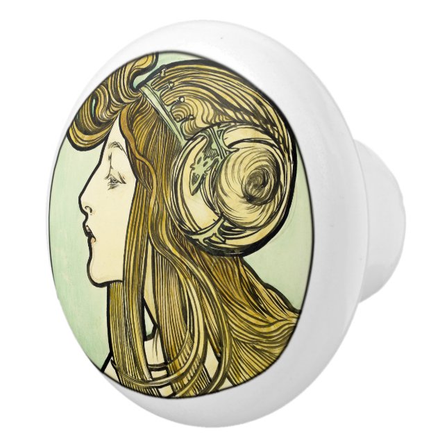 Art nouveau keramisk knopp (Höger)
