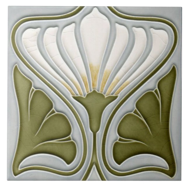 Art Nouveau keramisk väggplatta Kakelplatta (Framsidan)