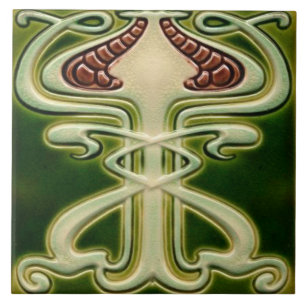 Art nouveau keramiskt väggplattor för eldstäder kakelplatta