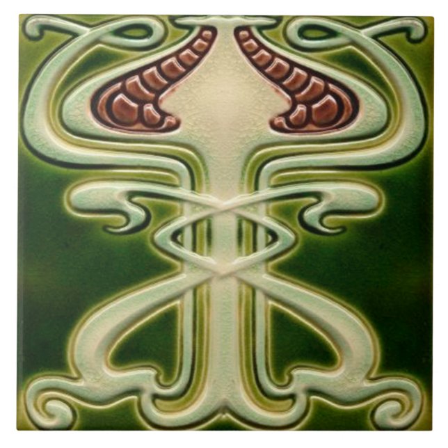Art nouveau keramiskt väggplattor för eldstäder kakelplatta (Framsidan)