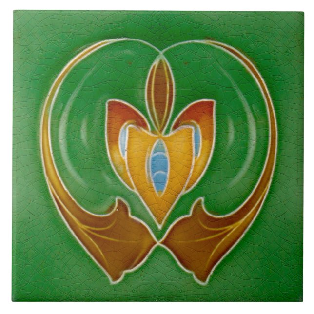 Art nouveau keramiskt väggplattor för eldstäder kakelplatta (Framsidan)