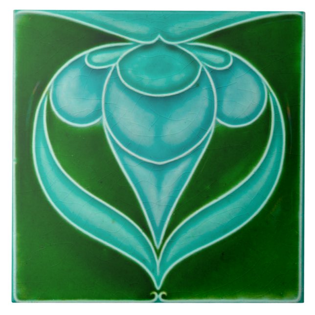 Art nouveau keramiskt väggplattor för eldstäder kakelplatta (Framsidan)