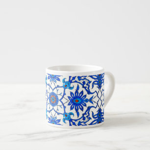 Art nouveau kinesisk Mönster - kinesisk röd och br Espressomugg