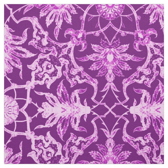 Art nouveau kinesiska Mönster - Ametyst Lila Tyg (Provkarta)
