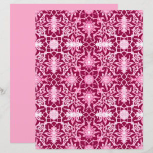 Art nouveau kinesiska Mönster Burgundy och Rosa
