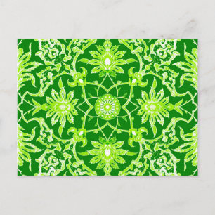 Art nouveau kinesiska Mönster - Emerald Grönt Vykort