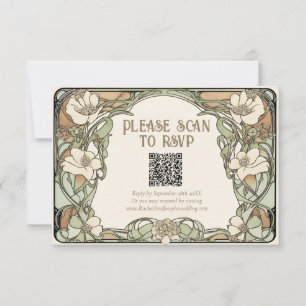Art Nouveau Klassisk Blommig Bröllopsvarukort OSA Kort