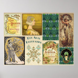Art nouveau kollage poster