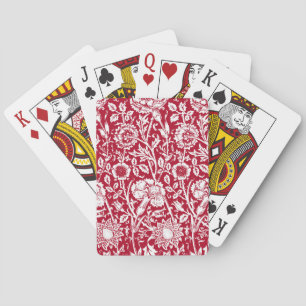 Art nouveau-kolonn, röd och vit casinokort