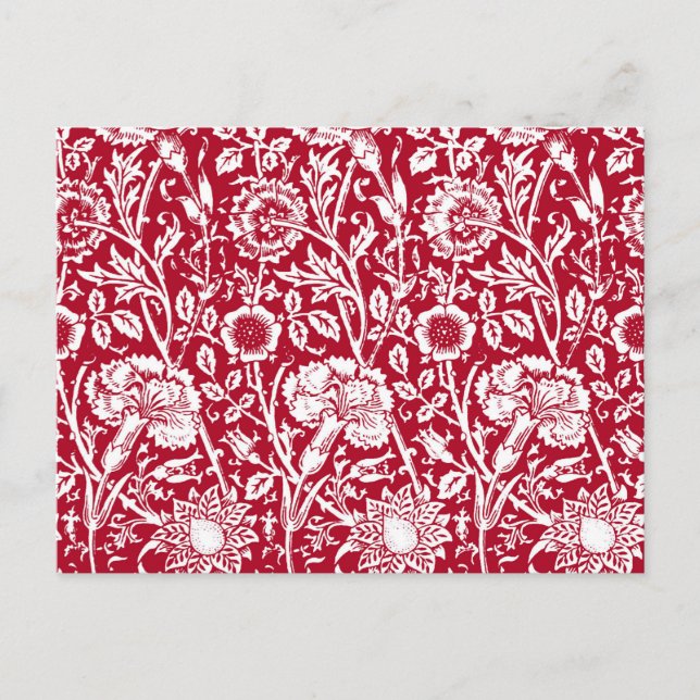 Art nouveau-kolonn, röd och vit vykort (Framsida)