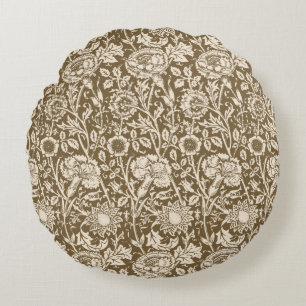 Art nouveau-kolonn, Taupe och Cream Rund Kudde
