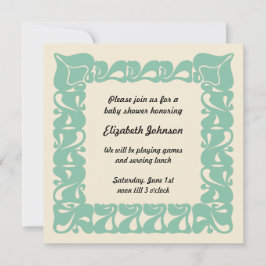 Art Nouveau Könsneutral Baby Shower Inbjudningar