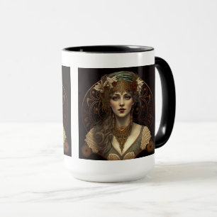 Art Nouveau Kvinna Combo Mug, 15 oz Mugg